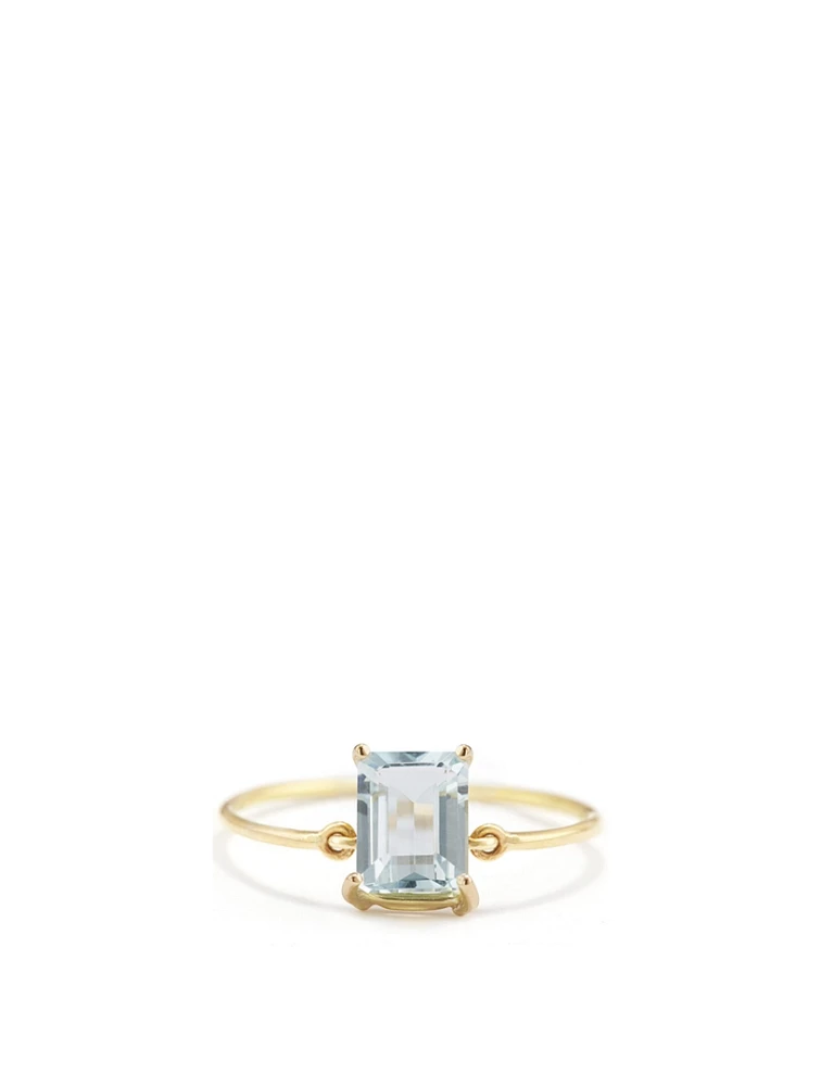 18K Gold Aquamarine Ring