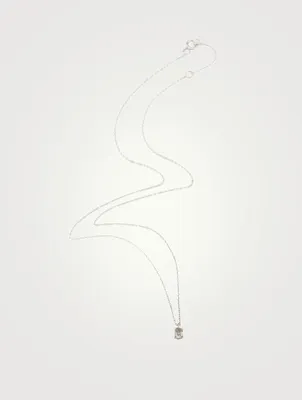 18K Gold Grey Diamond Pendant Necklace