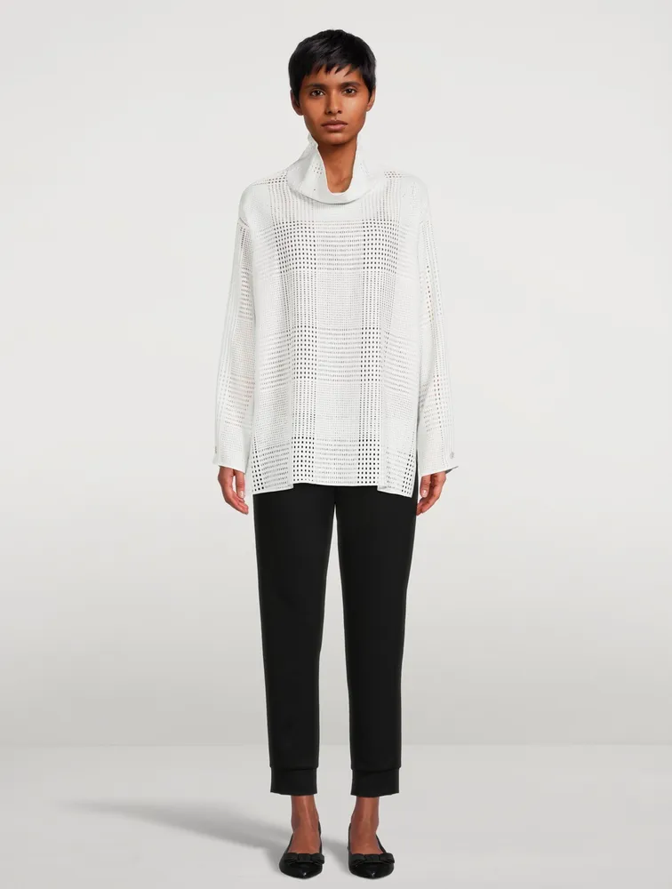 Wool Ajouré Tunic Blouse