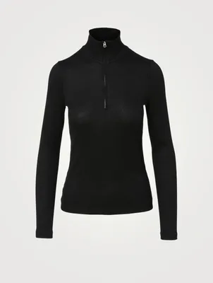 Rib Knit Half-Zip Top