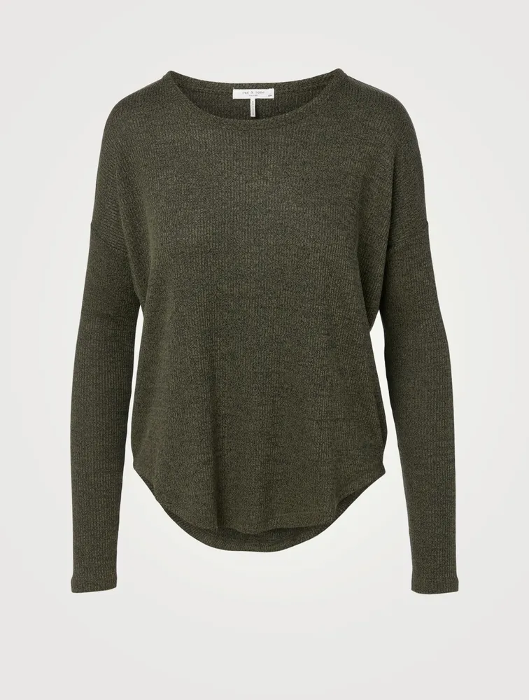 Rib Knit Long-Sleeve Top