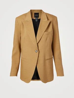 90's Linen-Blend Oversized Blazer