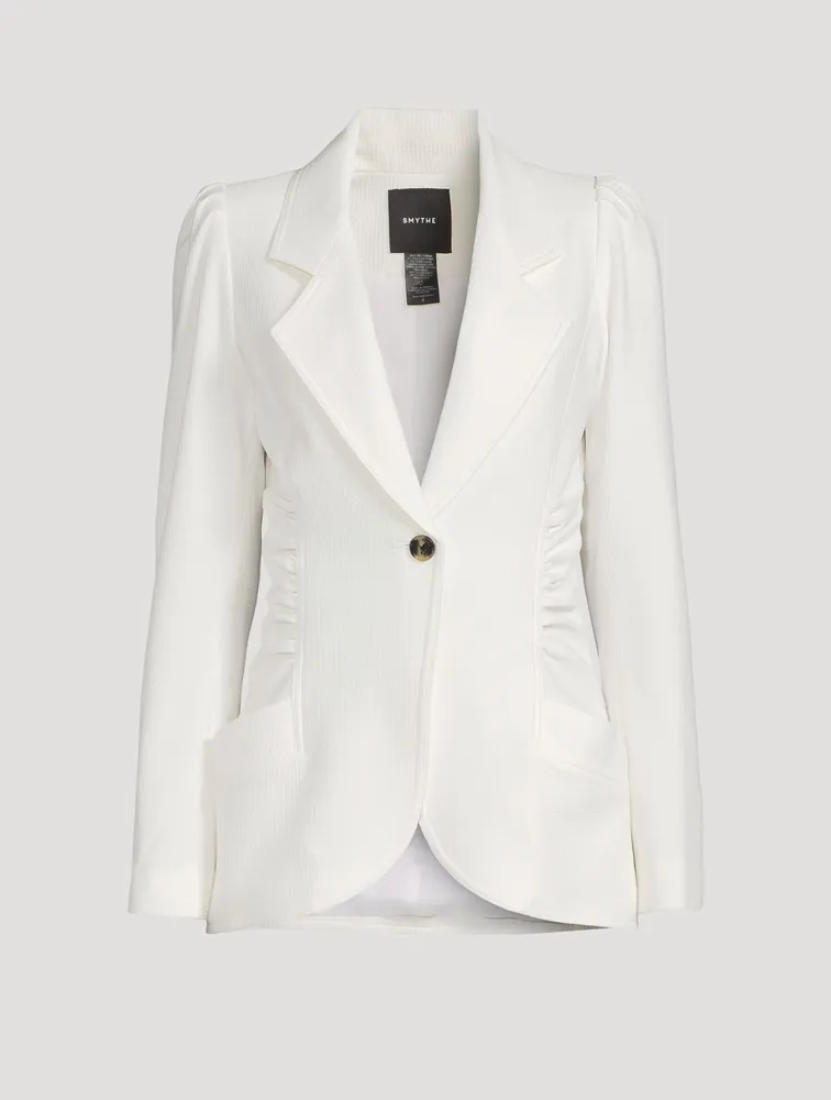 Seersucker Ruched Blazer