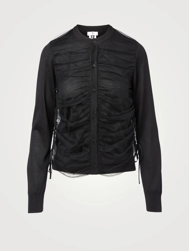 Silk And Nylon Tulle Cardigan