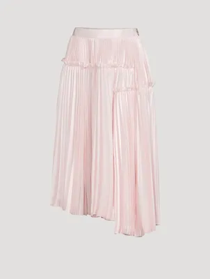 Polyester Satin Pleated Skirt