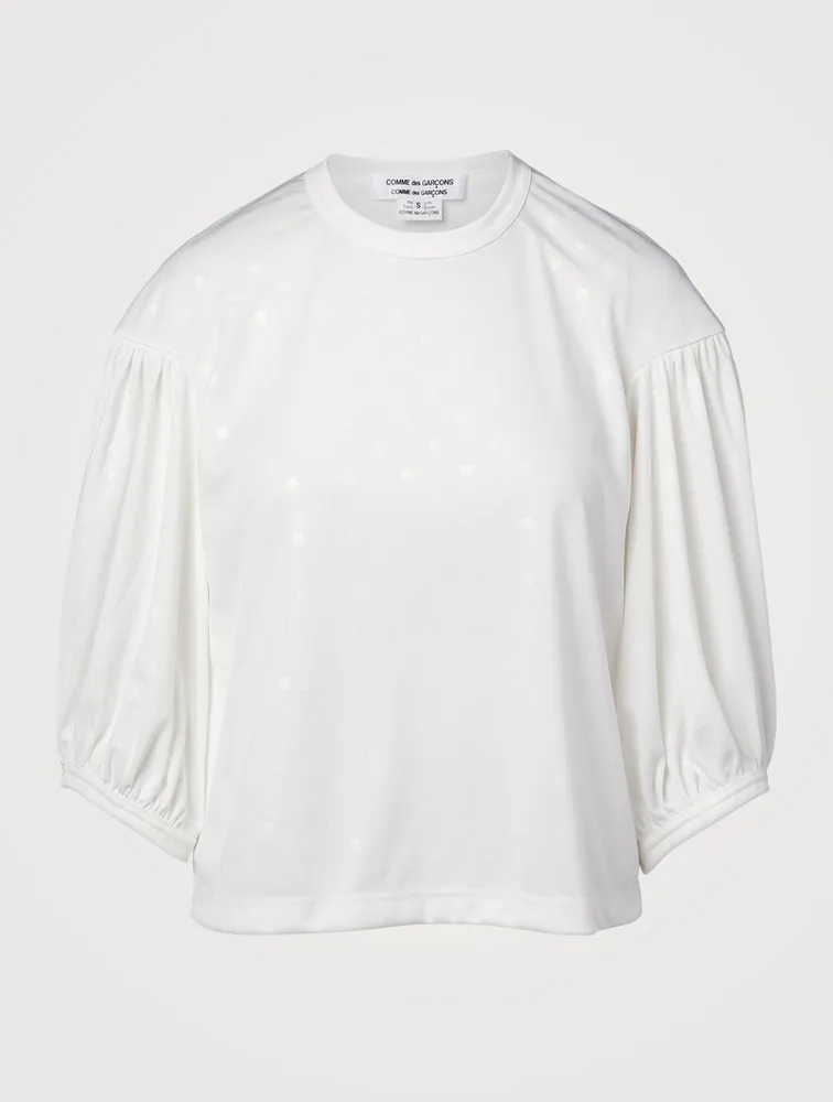 Polyester Blouse With Embossed Dots