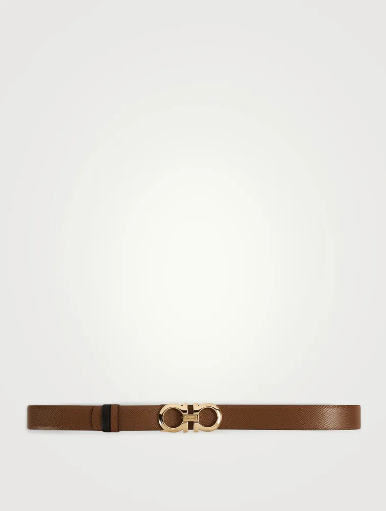 Gancini Leather Slim Belt