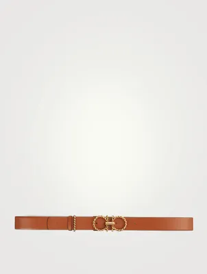Gancini Leather Belt