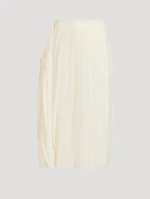 Asymmetrical Pleated Midi Skirt