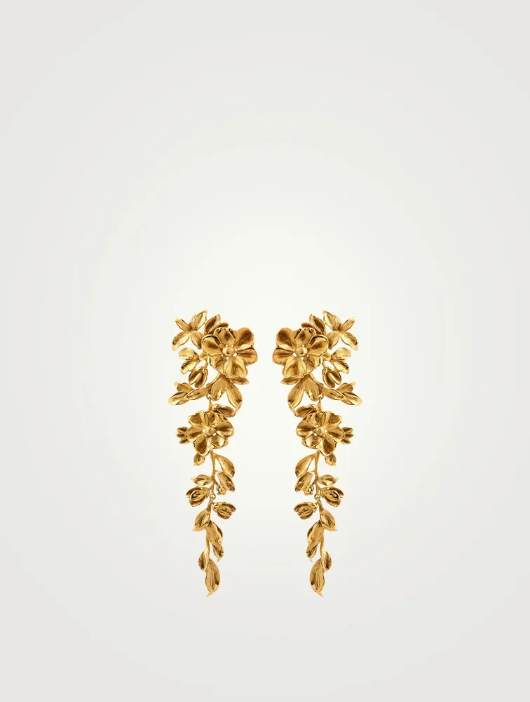 Cascading Flower Clip-On Earrings