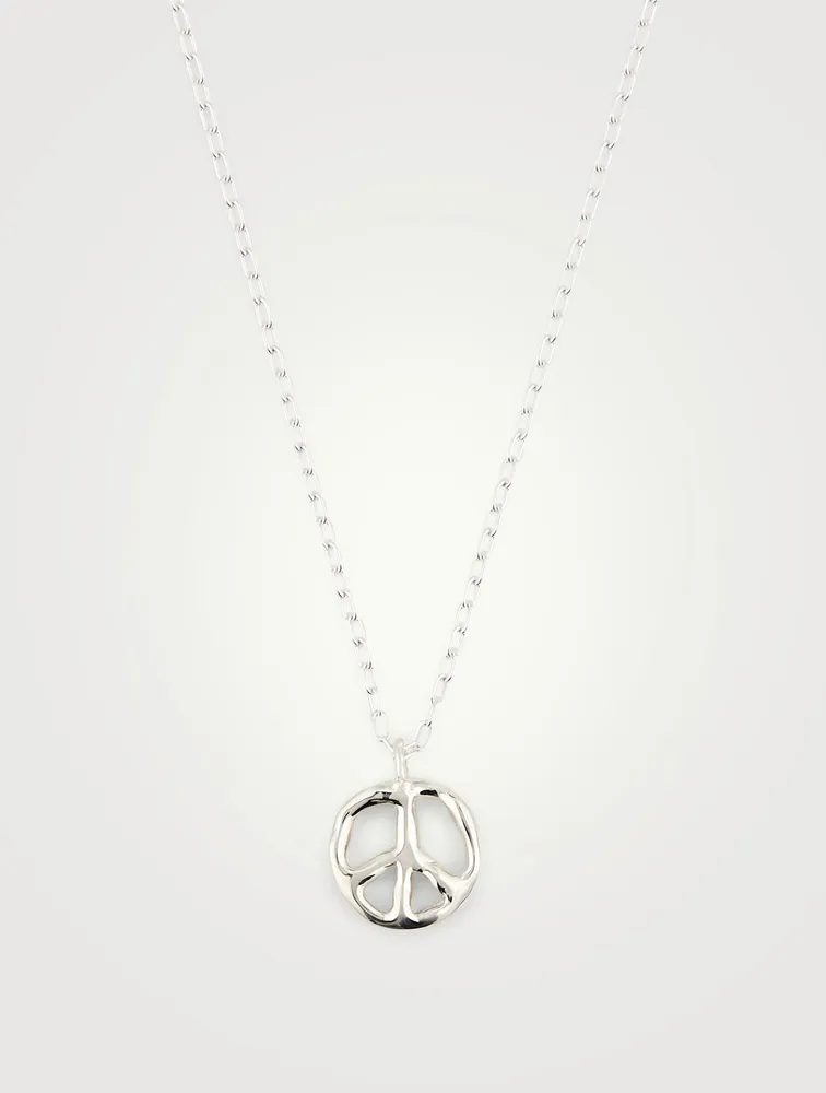 Sterling Silver Peace Pendant Necklace