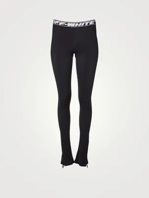 Stretch Legging Pants With Split