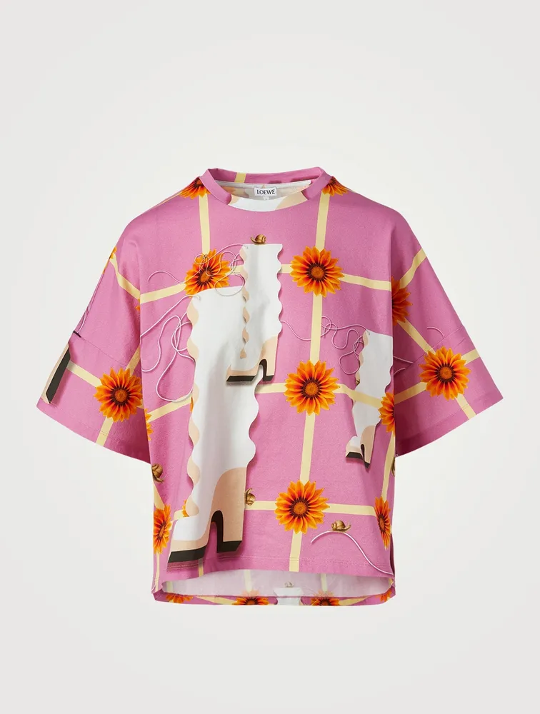 Cotton Printed Kimono T-Shirt
