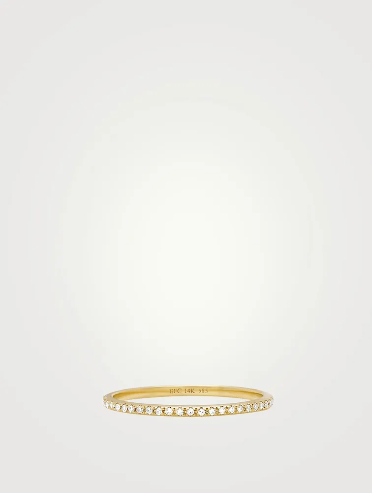 14K Gold Eternity Stacking Ring With Diamonds