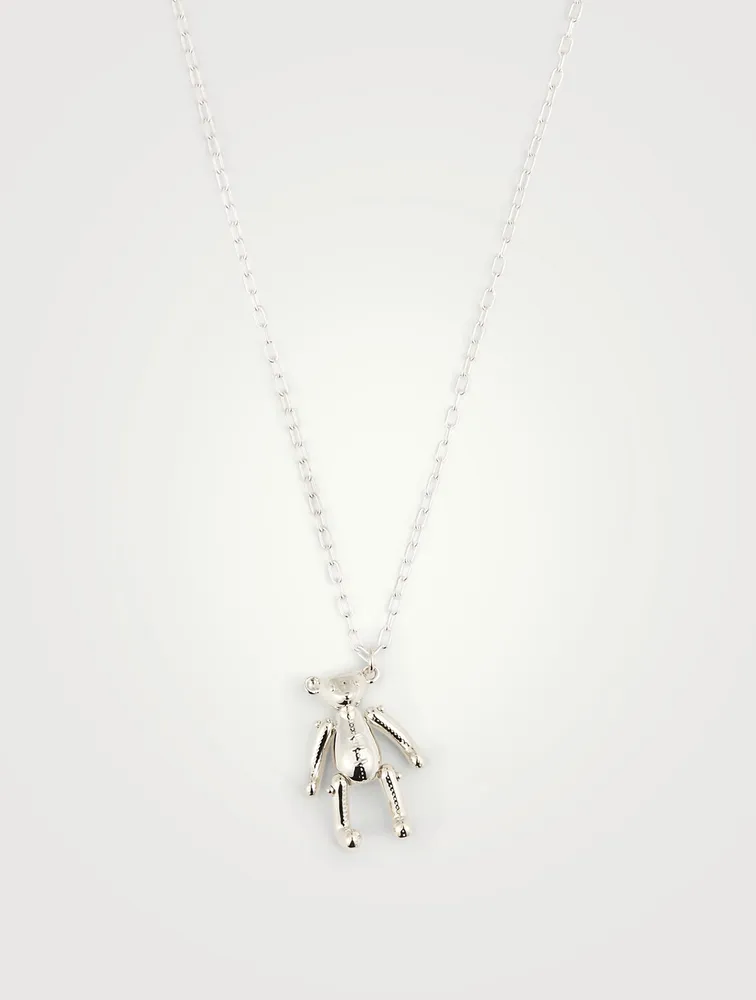 Sterling Silver Bear Pendant Necklace