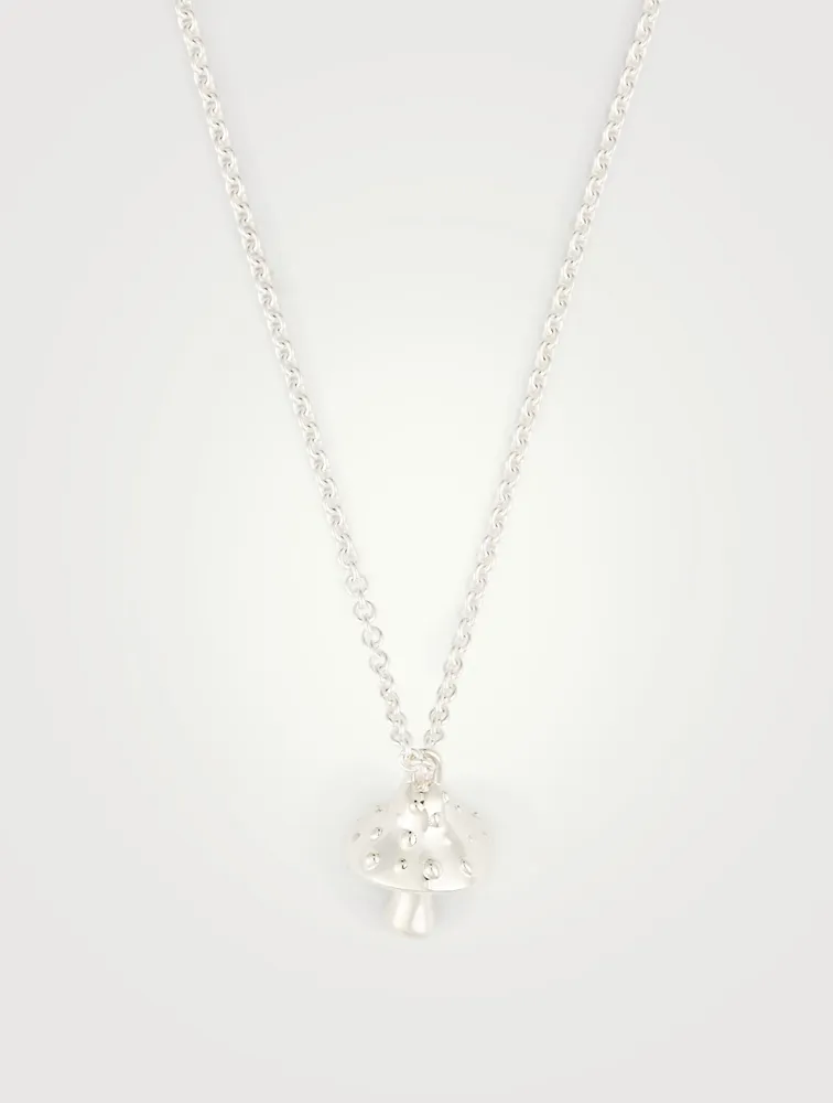 Sterling Silver Mushroom Pendant Necklace