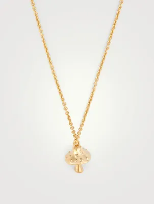18K Gold Plated Mushroom Pendant Necklace