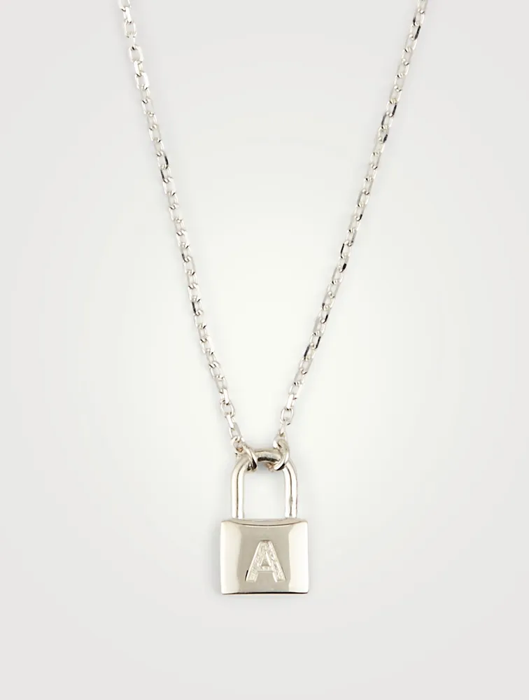 Sterling Silver Padlock Pendant Necklace