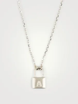 Sterling Silver Padlock Pendant Necklace