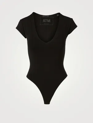Pima Cotton V-Neck Bodysuit