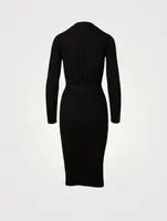 Silk-Blend Ribbed Long Cardigan