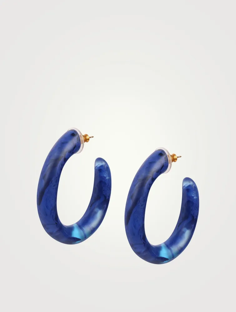Medium Pebble Resin Hoop Earrings