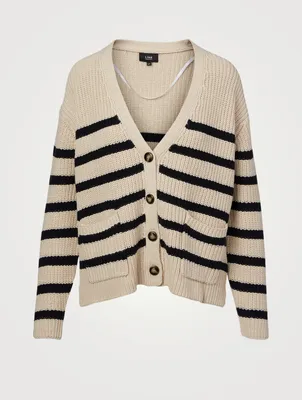 Livy Oversized Cardigan Striped Print