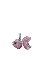 Small Je T'Aime Qin Qin 18K White Gold Pendant With Diamonds, Pink Sapphires And Rubies