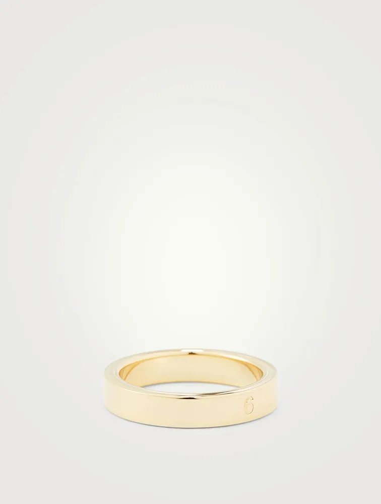 6 Logo Thin Band Ring