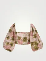Sagaponack Crop Top Pineapple Print