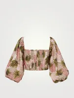 Sagaponack Crop Top Pineapple Print