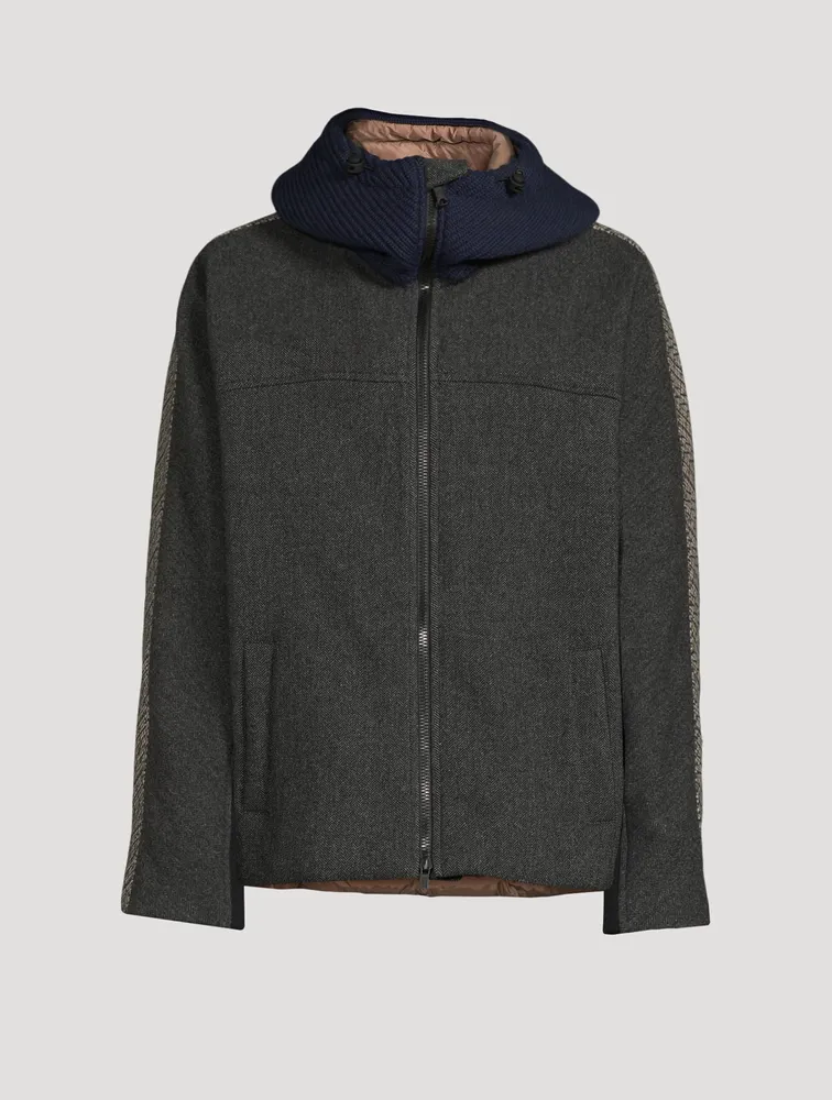 Wool-Blend Zip Blouson Jacket