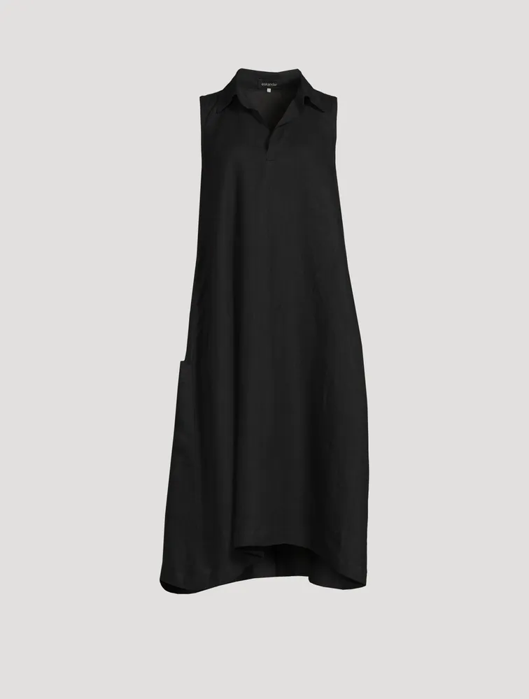 Linen Sleeveless Midi Dress