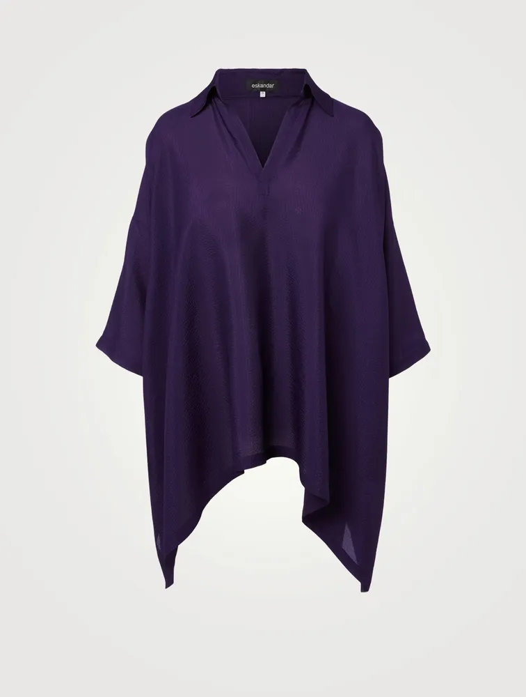 Silk Seersucker A-Line Top