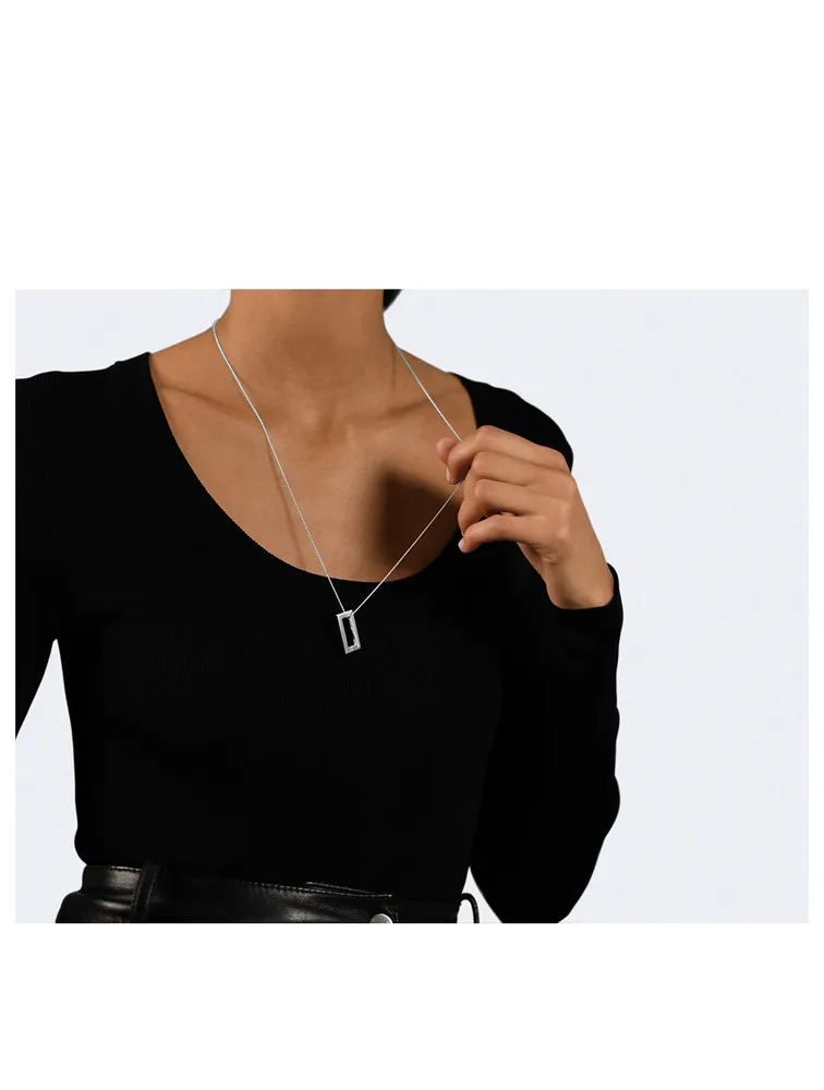 3.4g Polished And Brushed Sterling Silver Pendant Necklace