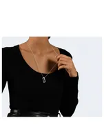 3.4g Polished And Brushed Sterling Silver Pendant Necklace