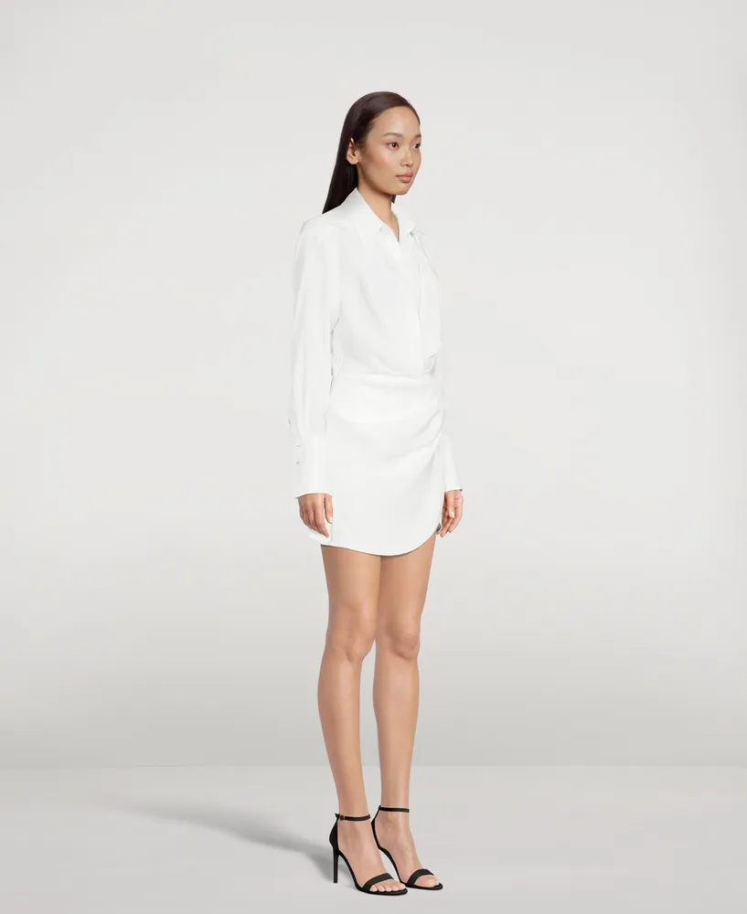 Naha Silk Long-Sleeve Mini Dress