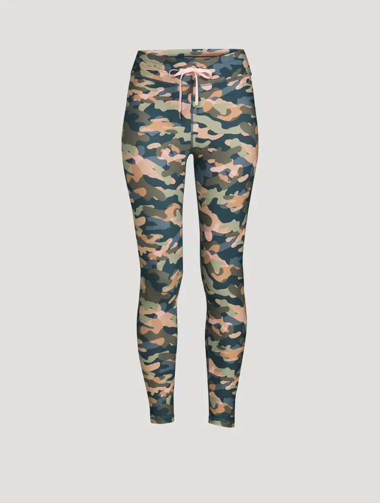 Himalaya Drawstring Midi Leggings Camo Print