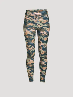 Himalaya Drawstring Midi Leggings Camo Print