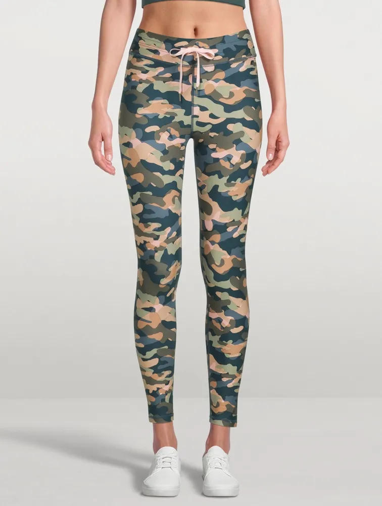 Himalaya Drawstring Midi Leggings Camo Print