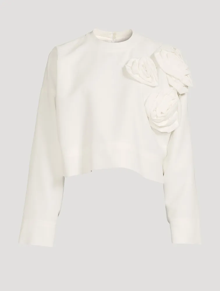 Boxy Sweatshirt With Floral Applique