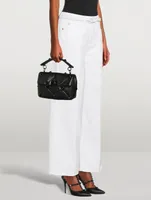 High-Waisted Cropped Jeans With VLOGO Belt
