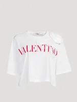 Cropped Logo T-Shirt With Lace