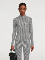Jersey Long-Sleeve Top V Print