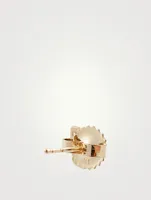 Love Letter 14K Gold C Initial Stud Earring With Diamond
