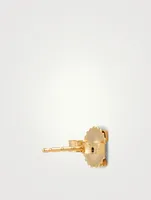 Love Letter 14K Gold T Initial Stud Earring With Diamond
