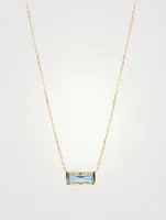 Classique Gold Melia Carré Necklace With Blue Topaz