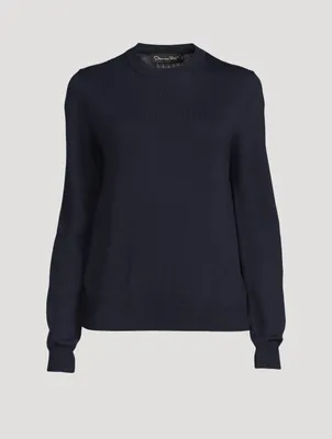 Wool Sweater With Chiffon Back