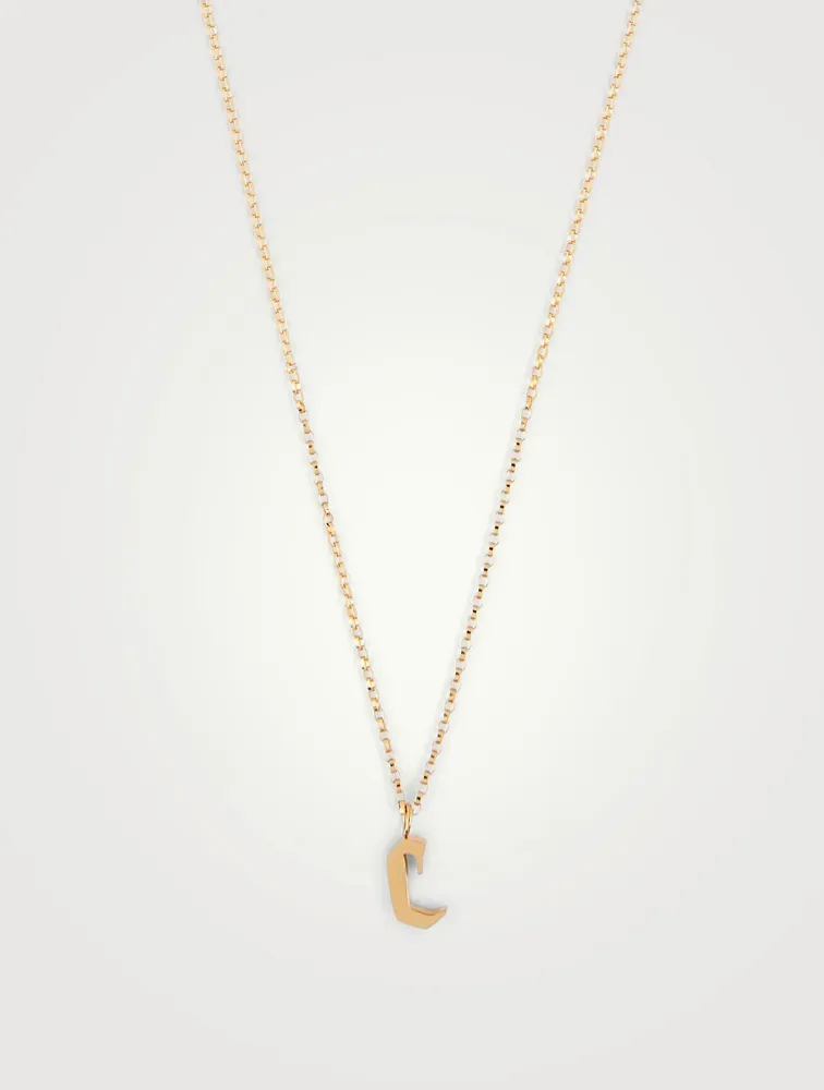 Tudor 14K Gold-Filled Pendant Necklace With C Letter