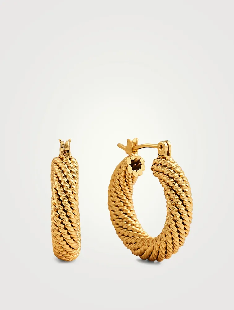 Presley 14K Gold Plated Twist Hoop Earrings